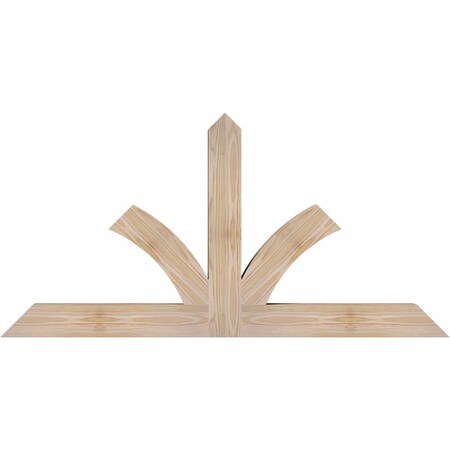Ekena Millwork Richland Smooth Timber Gable Bracket, Douglas Fir, 48"W x 24"H x 3 1/2"D x 3 1/2"F, 12/12 Pitch GBW048X24X0404RIC00SDF